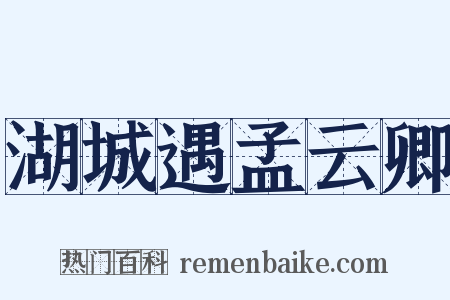 湖城遇孟云卿是什么意思的图片